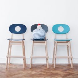 Hukit stol inkl. fodstøtte, højde 53 cm - Tilbud
