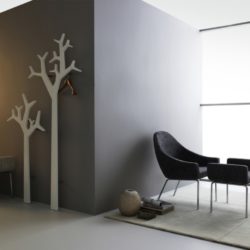 Tree stumtjener til væg - Hvid