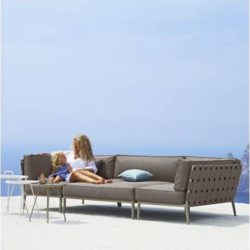 Conic 2 pers. sofa højre inkl. hyndesæt - Cane-Line