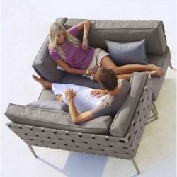 Conic 2 pers. sofa højre inkl. hyndesæt - Cane-Line