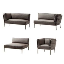 Conic 2 pers. sofa højre inkl. hyndesæt - Cane-Line