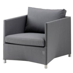 Diamond lounge stol grå inkl. hynde - Cane-Line