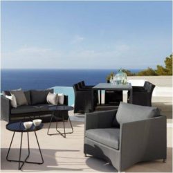 Diamond lounge stol grå inkl. hynde - Cane-Line