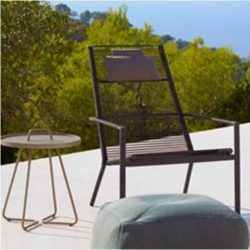 Edge lounge havestol m/armlæn - Cane-Line