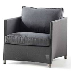 Diamond sunbrella lounge stol grå inkl. hynde - Cane-Line