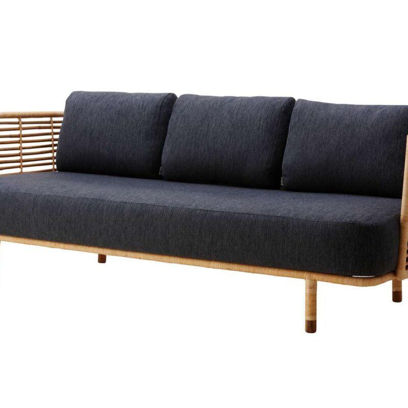 Cane-Line - Sense 3 pers. sofa - Natur/mørk