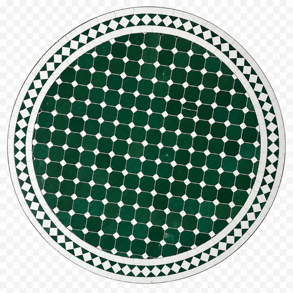 Marokkansk Mosaikbord Grøn/Hvid