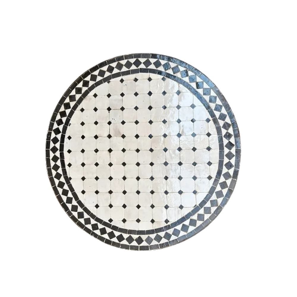 Marokkansk Mosaikbord Sort/Hvid