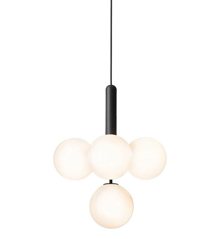 Nuura Miira 4 pendel, rock grey / opal hvid