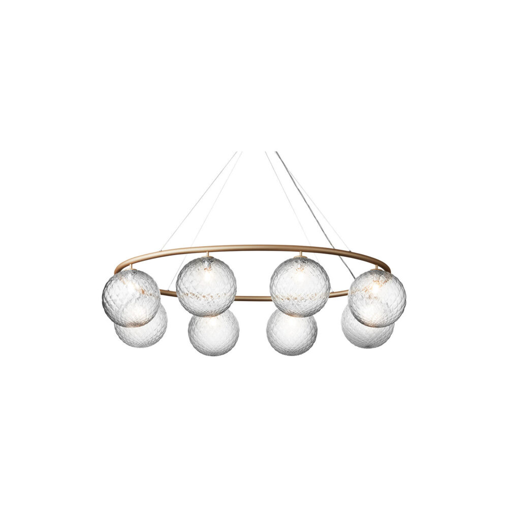 Nuura Miira 8 Oval pendel i messing med klart glas